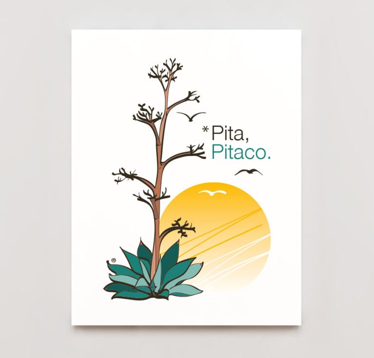 Ilustración de Pita, Pitaco. Cabo de Gata Almería. Impresión sobre lienzo, PvC o Aluminio